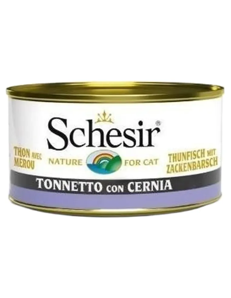 Schesir gatto gelatina tonnetto con cernia 85 gr  