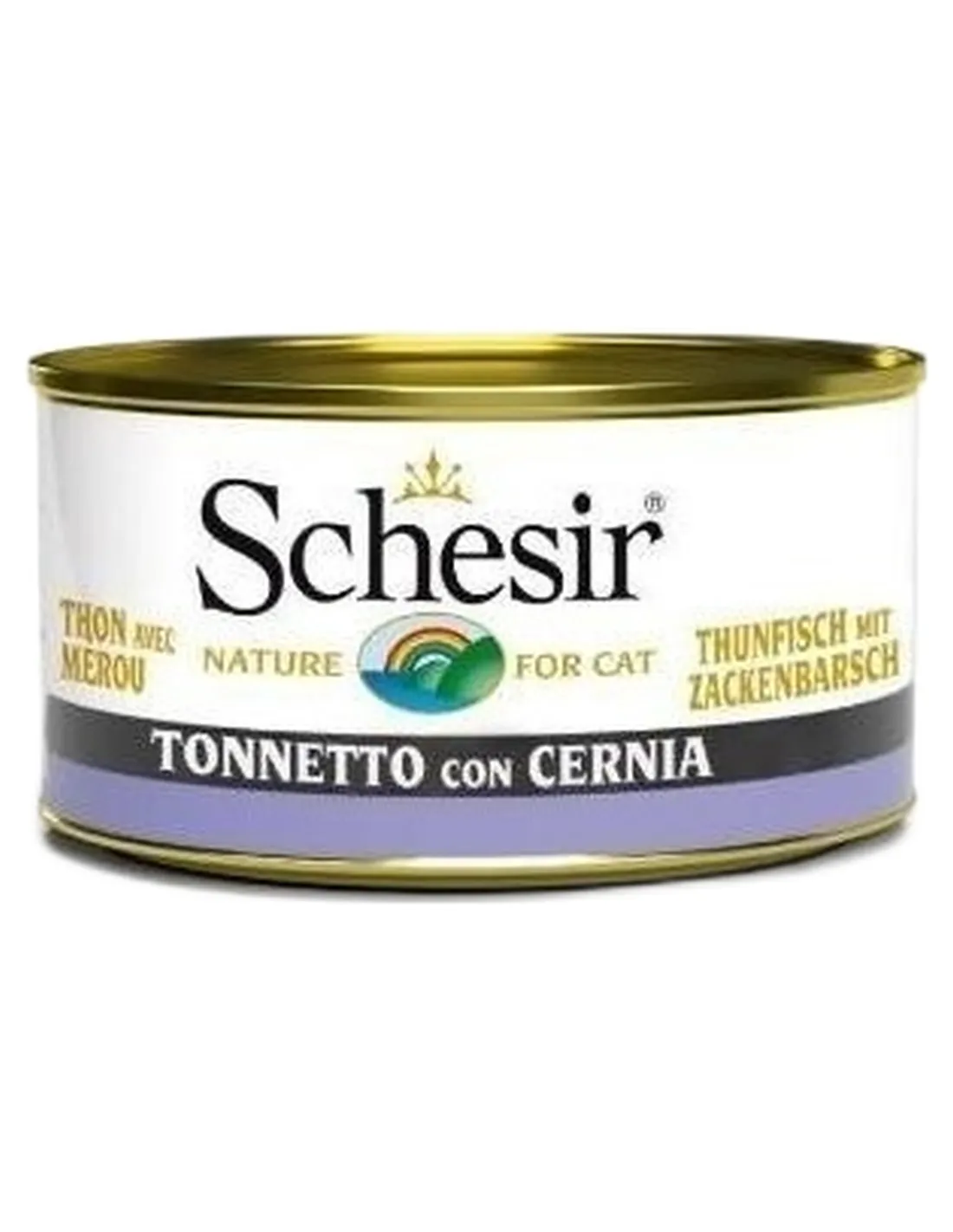 Schesir gatto gelatina tonnetto con cernia 85 gr  