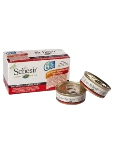Schesir gatto tonno con gamberetti multipack 6 x 50 gr  