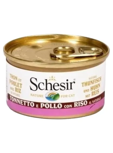 Schesir gatto tonnetto e pollo con riso al naturale 85 gr