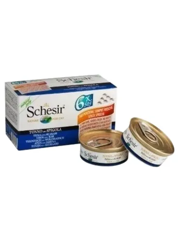 Schesir gatto tonno con spigola multipack 6 x 50 gr  