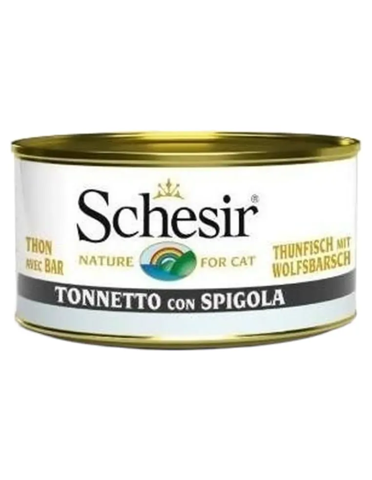 Schesir gatto gelatina tonnetto con spigola 85 gr  