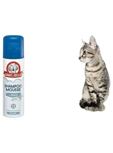 Bayer Shampoo Mousse al Talco per Gatti 200 ml sano e bello  