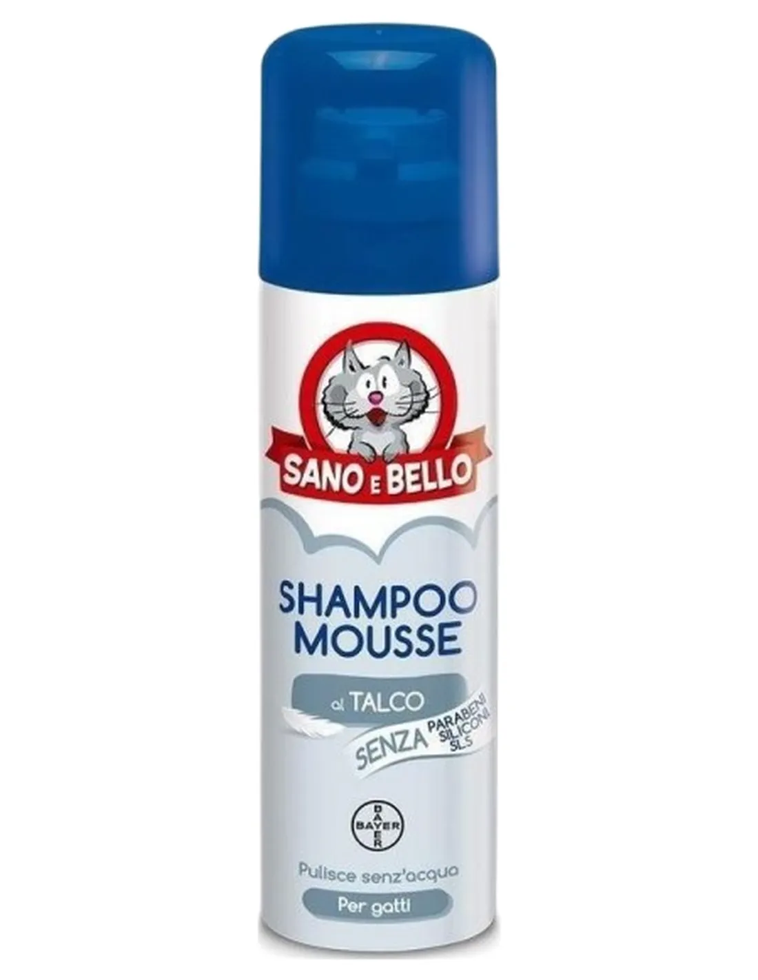 Bayer Shampoo Mousse al Talco per Gatti 200 ml sano e bello  