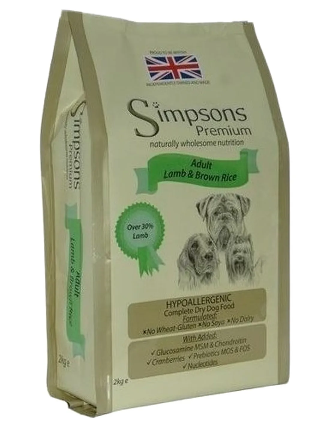 Simpsons Premium cane adult agnello e riso integrale 2 kg   Simpsons Premium cane adult agnello e riso integrale 2 kg