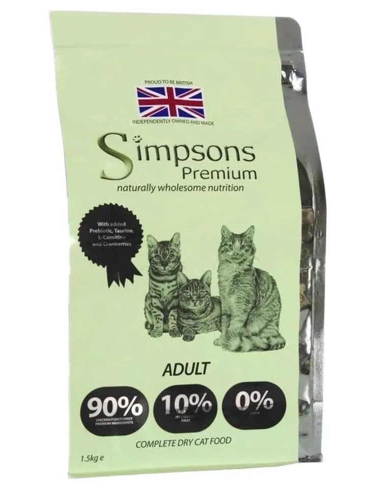 Simpsons Premium gatto adult 90/10 mix pollo, pesce e tacchino 1,5 kg  