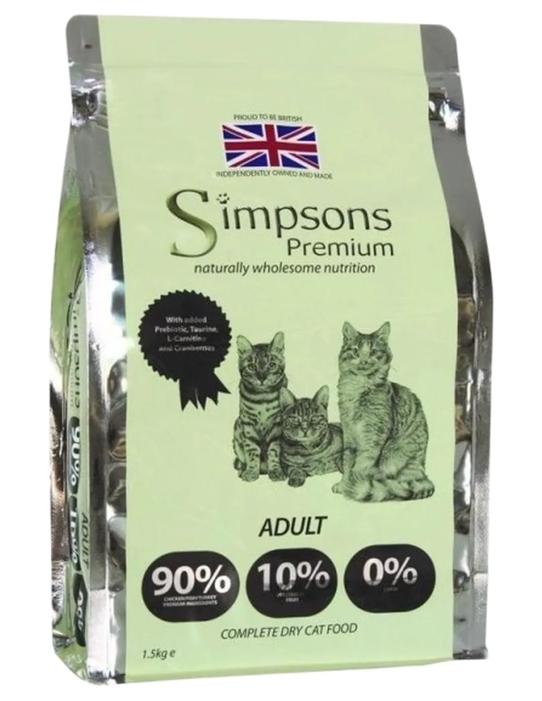 Simpsons Premium gatto adult 90/10 mix pollo, pesce e tacchino 1,5 kg  