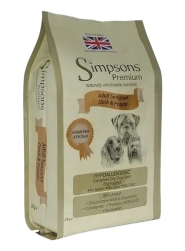 Simpsons Premium cane adult sensitive anatra e patate 2 kg  
