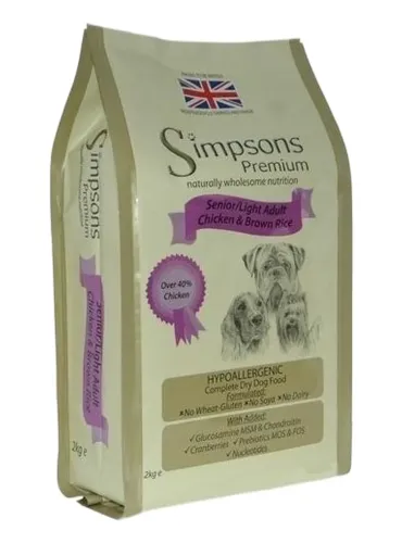 Simpsons Premium cane senior light pollo e riso integrale 12 kg  