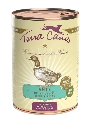 Terra canis classic anatra con riso integrale, barbabietola rossa, pera e sesamo 400 gr  