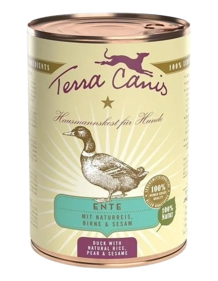 Terra canis classic anatra con riso integrale, barbabietola rossa, pera e sesamo 400 gr  