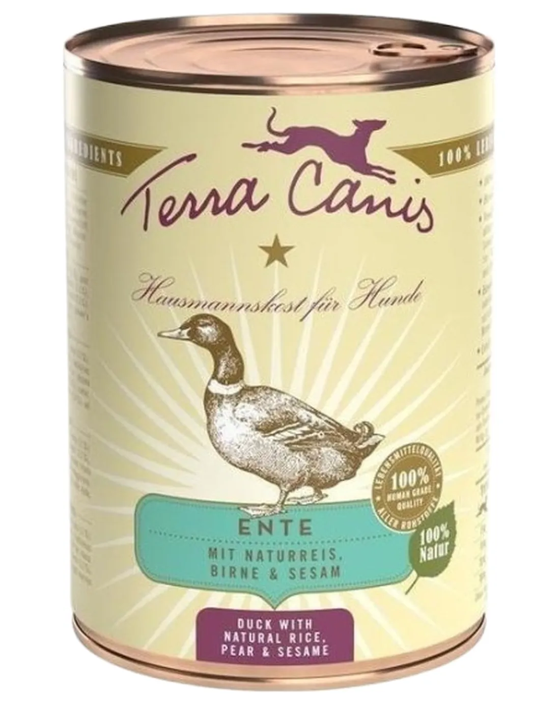 Terra canis classic anatra con riso integrale, barbabietola rossa, pera e sesamo 400 gr  