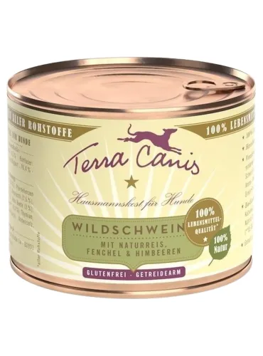 Terra canis classic cinghiale con riso integrale, finocchio e lampone 200 gr  