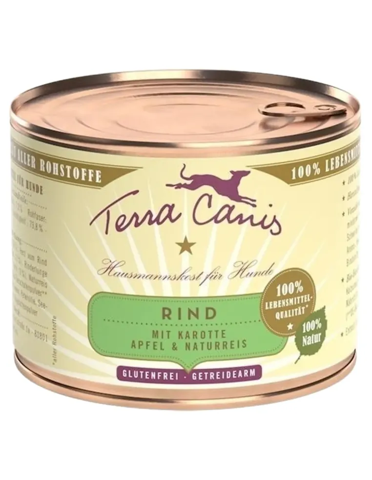 Terra canis classic manzo con carote, mela e riso integrale 200 gr  