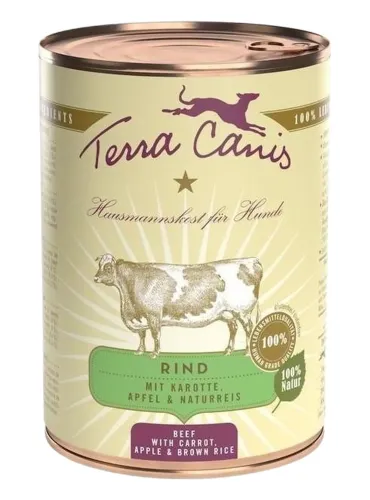 Terra canis classic manzo con carote, mela e riso integrale 400 gr  