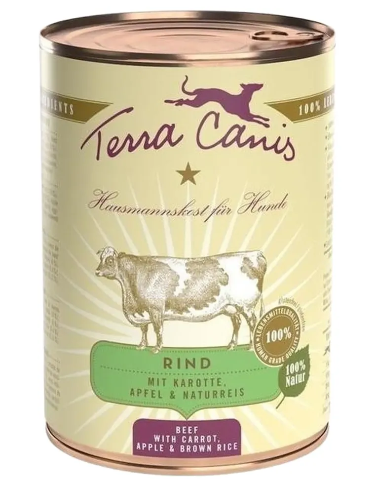 Terra canis classic manzo con carote, mela e riso integrale 400 gr  
