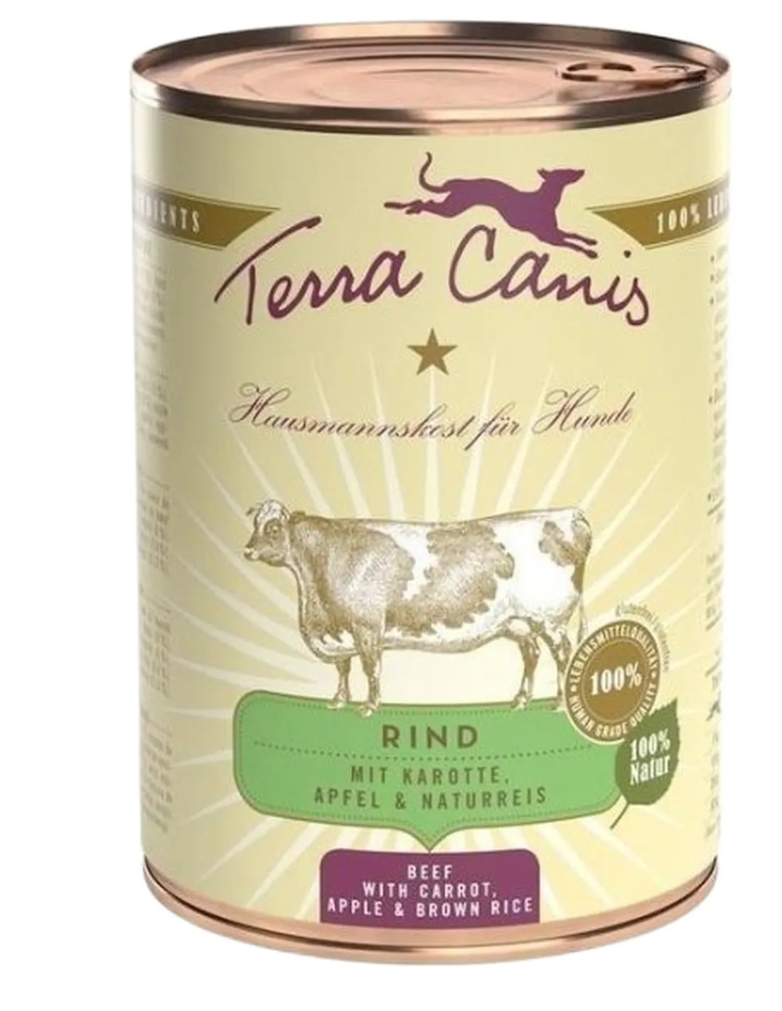 Terra canis classic manzo con carote, mela e riso integrale 400 gr  