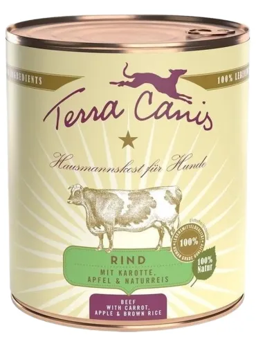 Terra canis classic manzo con carote, mela e riso integrale 800 gr  