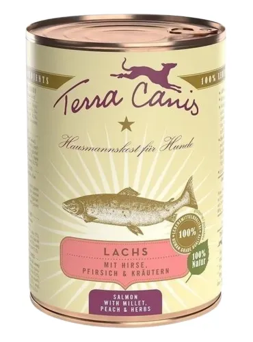 Terra canis classic salmone con miglio, pesca e erbe aromatiche 400 gr  