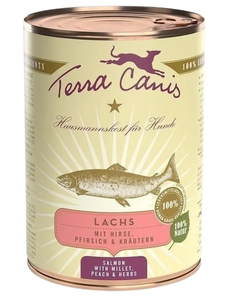 Terra canis classic salmone con miglio, pesca e erbe aromatiche 400 gr  