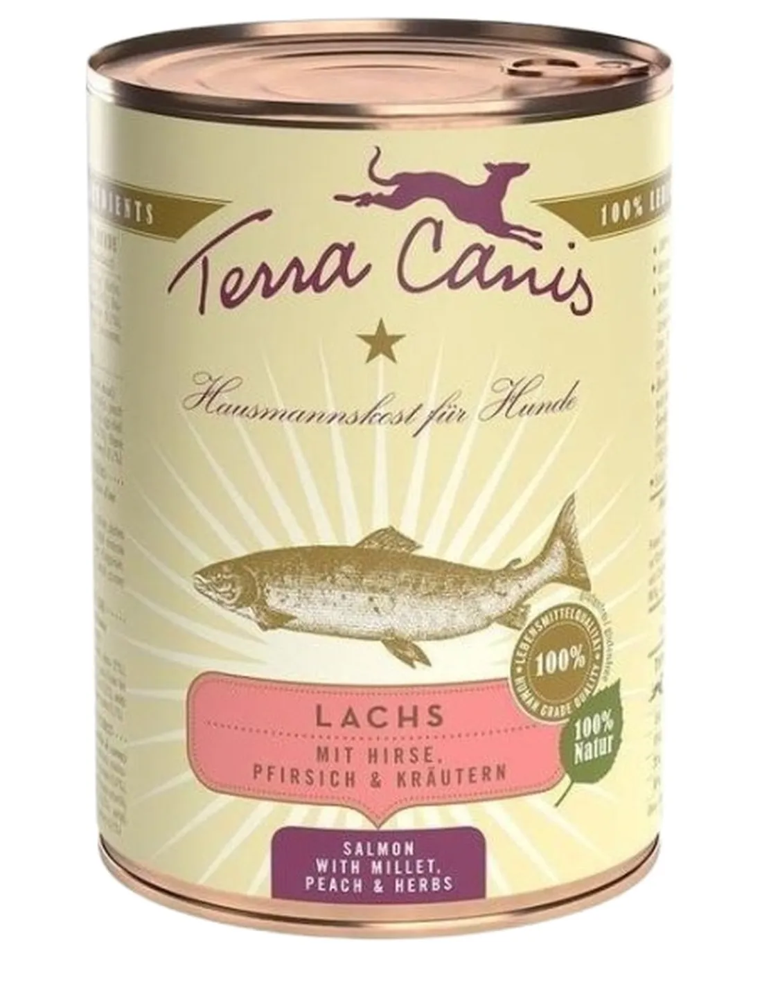 Terra canis classic salmone con miglio, pesca e erbe aromatiche 400 gr  