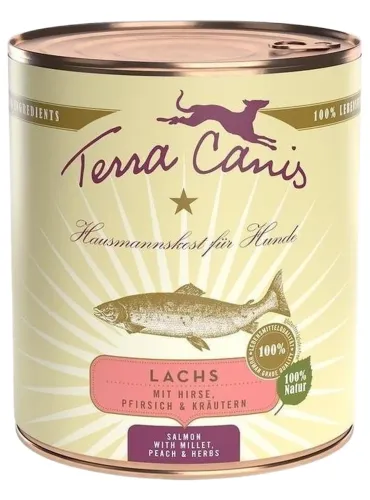 Terra canis classic salmone con miglio, pesca e erbe aromatiche 800 gr  