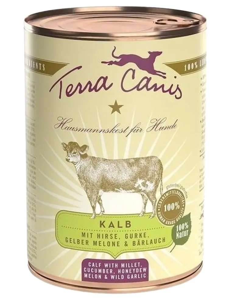 Terra canis classic vitello con miglio, cetriolo, melone giallo e aglio orsino 400 gr  