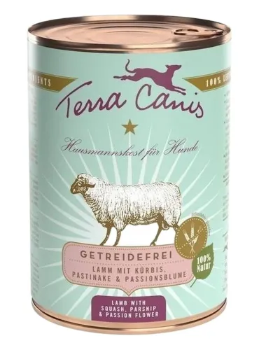 Terra canis grain free agnello con zucca, pastinaca e passiflora 400 gr