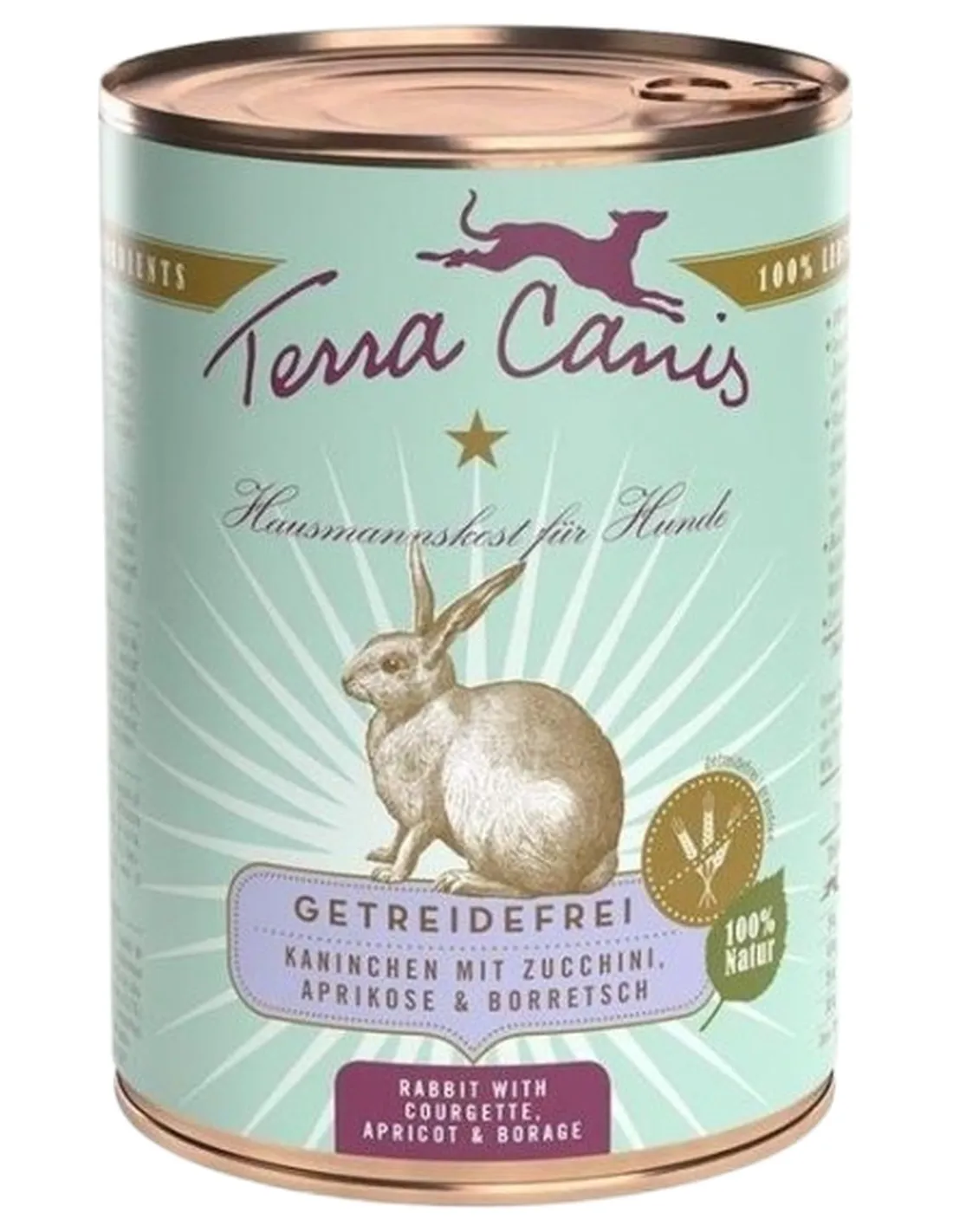 Terra canis grain free coniglio con zucchine, albicocca e borragine 400 gr   Terra canis grain free coniglio con zucchine, albicocca e borragine 400 gr