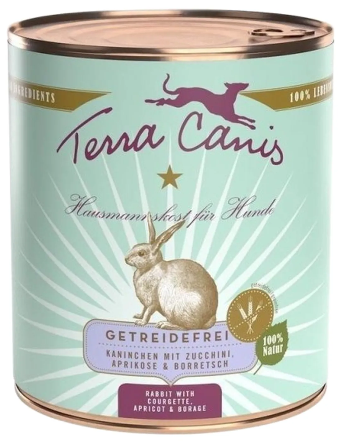 Terra canis grain free coniglio con zucchine, albicocca e borragine 800 gr   Terra canis grain free coniglio con zucchine, albicocca e borragine 800 gr