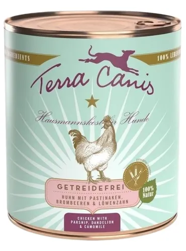 Terra canis grain free pollo con pastinaca, dente di leone e camomilla 800 gr  