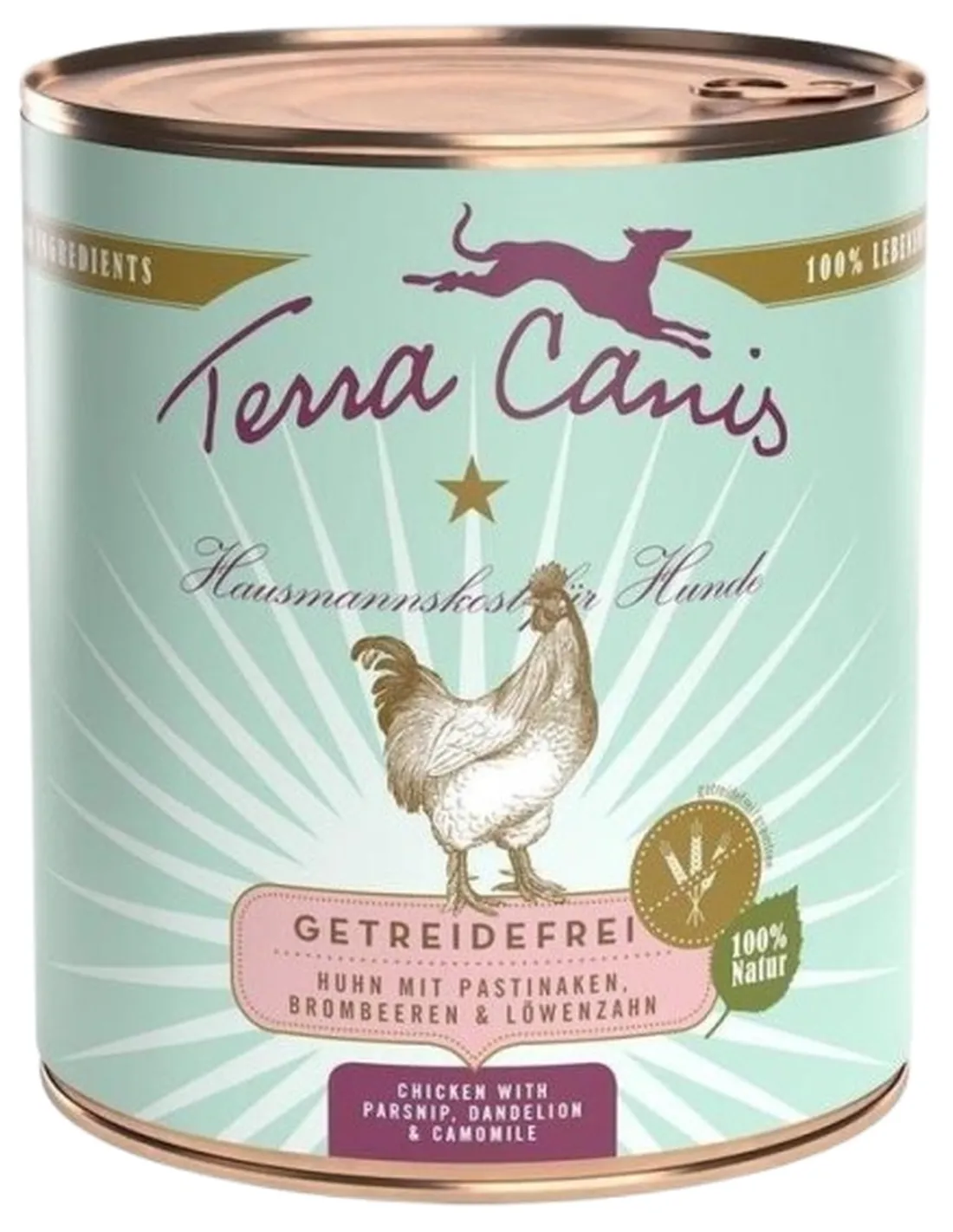 Terra canis grain free pollo con pastinaca, dente di leone e camomilla 800 gr  