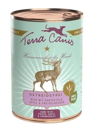 Terra canis grain free selvaggina con patate, mela e mirtilli rossi 400 gr