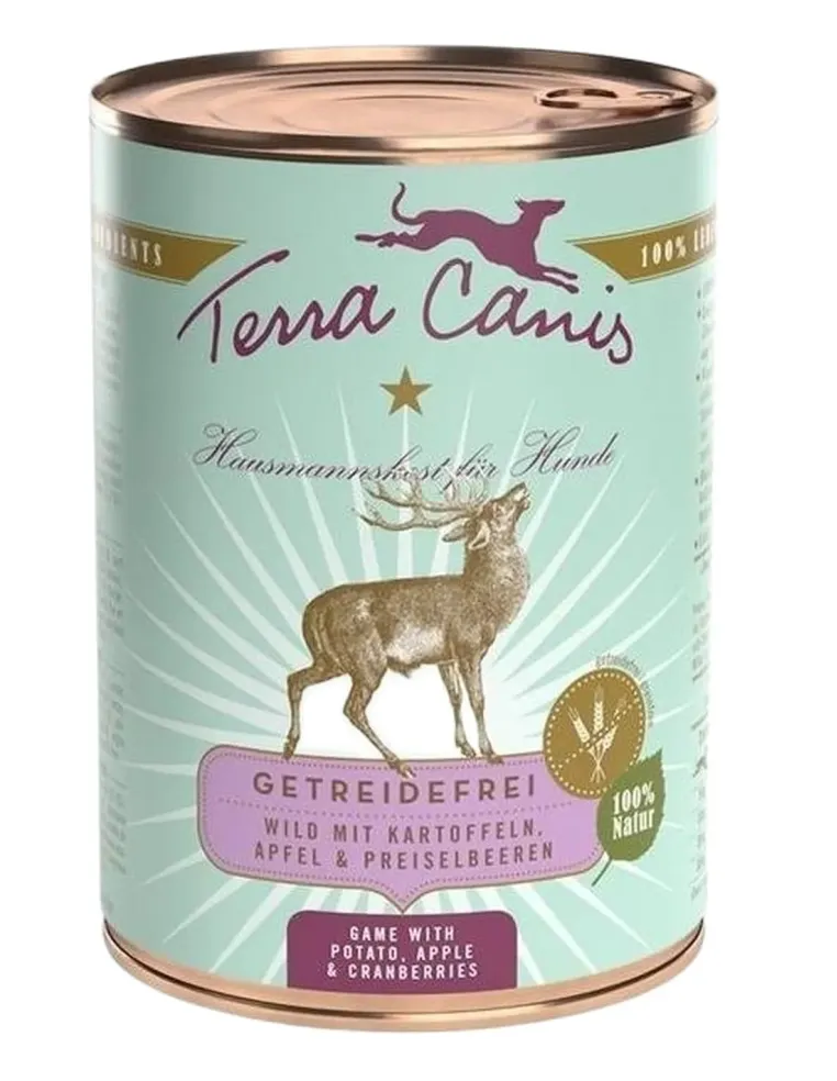 Terra canis grain free selvaggina con patate, mela e mirtilli rossi 400 gr  