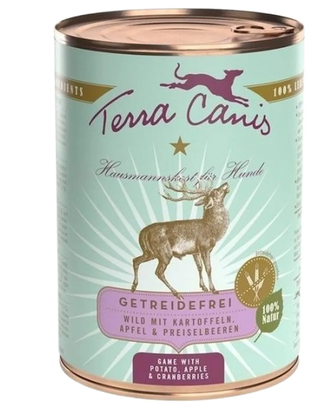 Terra canis grain free selvaggina con patate, mela e mirtilli rossi 400 gr  