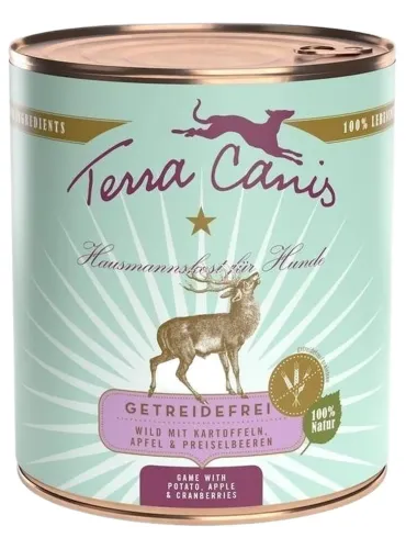 Terra canis grain free selvaggina con patate, mela e mirtilli rossi 800 gr