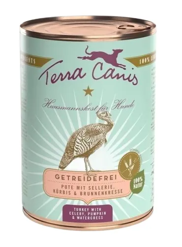 Terra canis grain free tacchino con sedano, zucca e crescione d'acqua 400 gr  