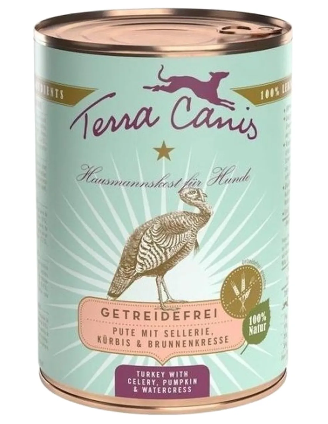 Terra canis grain free tacchino con sedano, zucca e crescione d'acqua 400 gr  