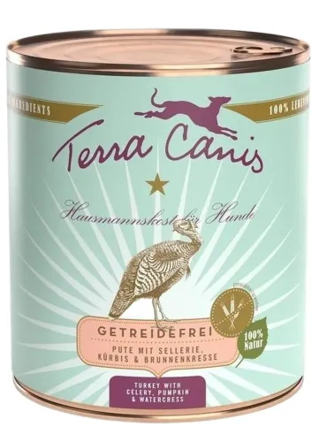 Terra canis grain free tacchino con sedano, zucca e crescione d'acqua 800 gr  