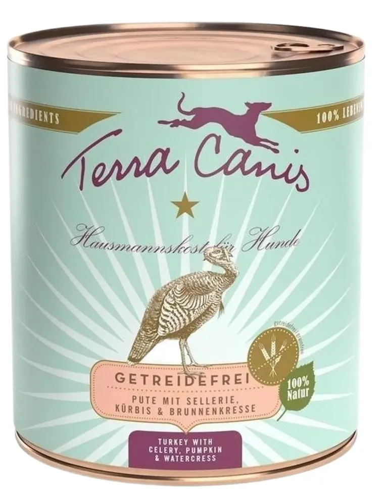 Terra canis grain free tacchino con sedano, zucca e crescione d'acqua 800 gr  