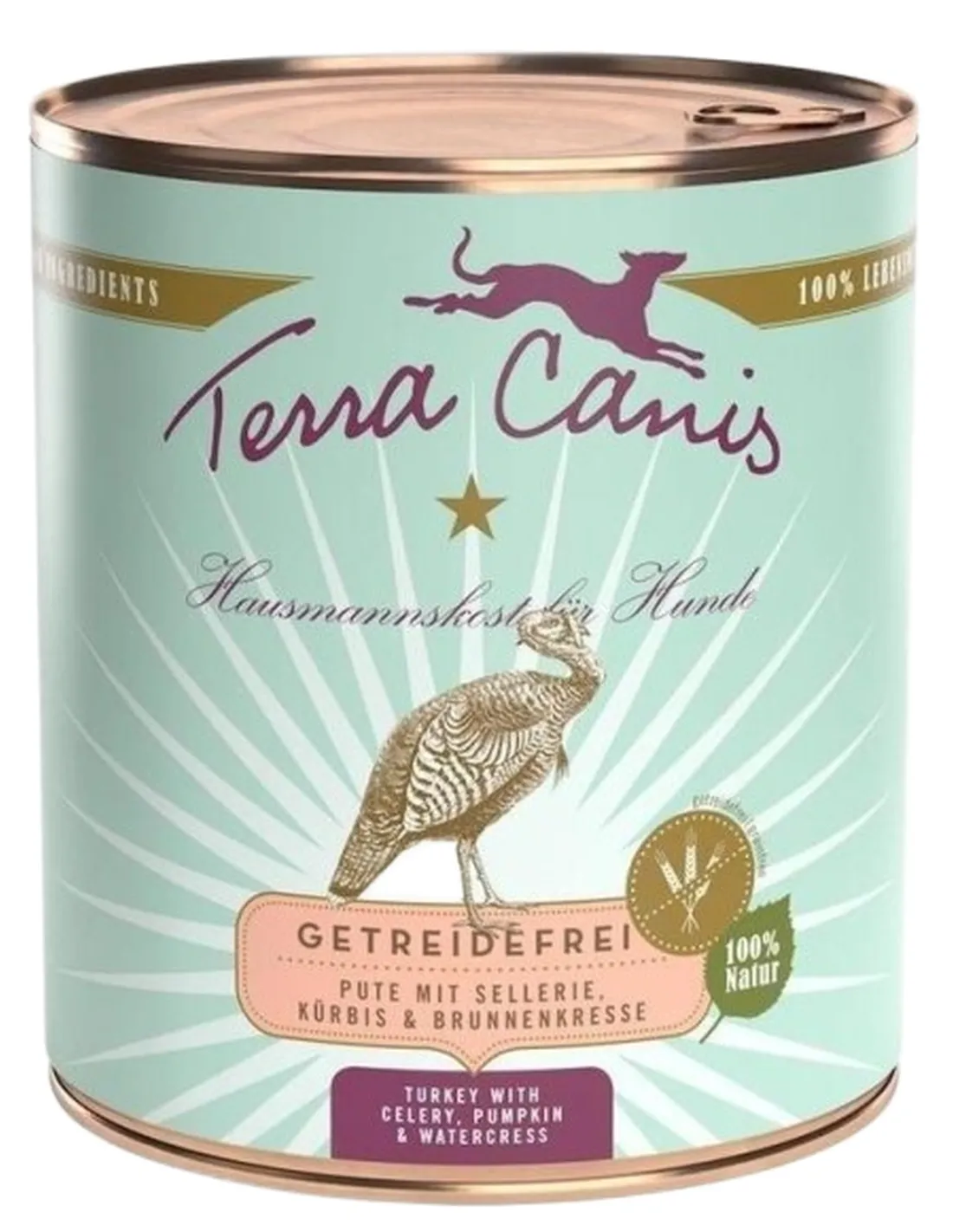 Terra canis grain free tacchino con sedano, zucca e crescione d'acqua 800 gr  