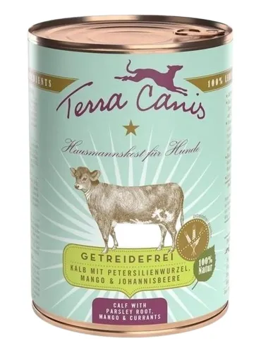 Terra canis grain free vitello con radice di prezzemolo, mango e ribes 400 gr  