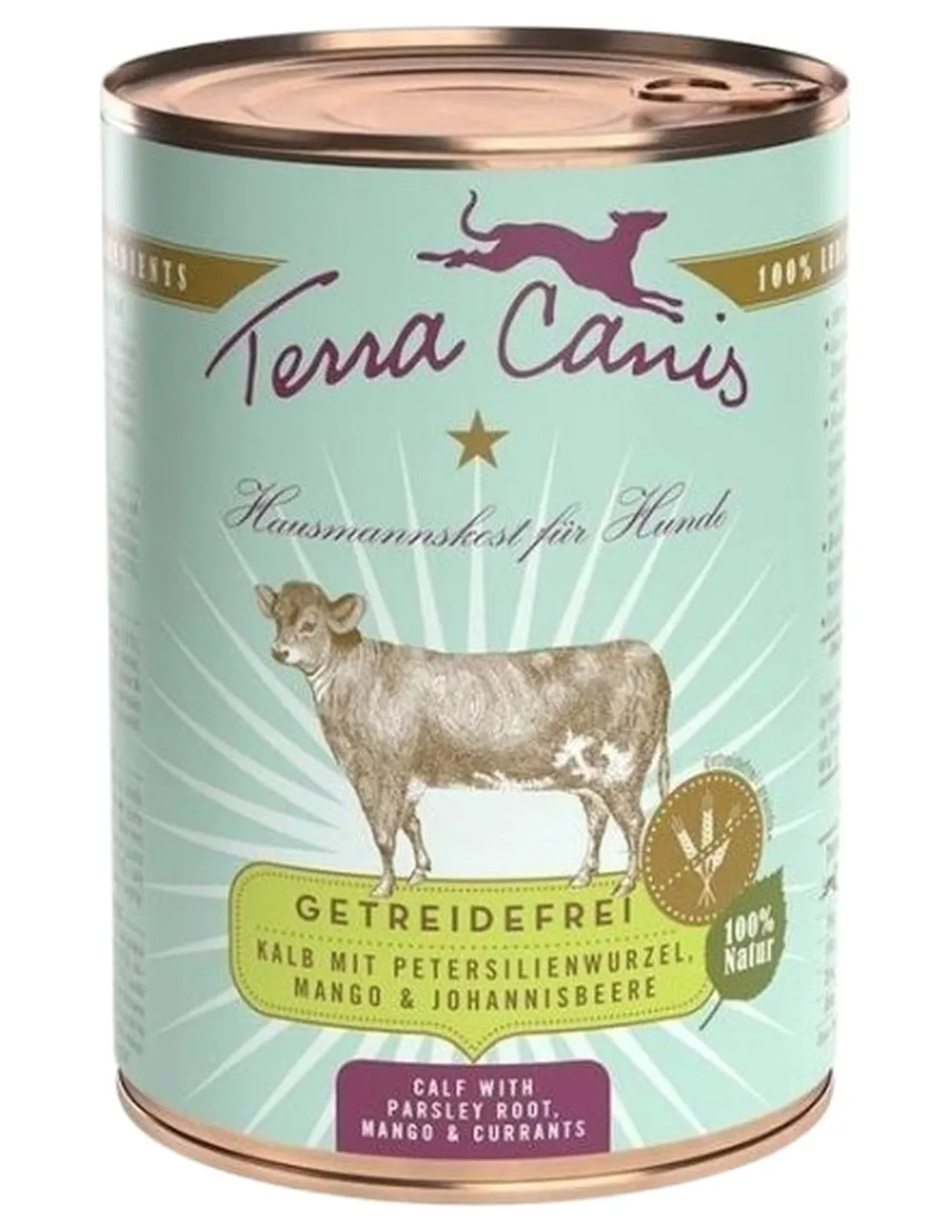 Terra canis grain free vitello con radice di prezzemolo, mango e ribes 400 gr  