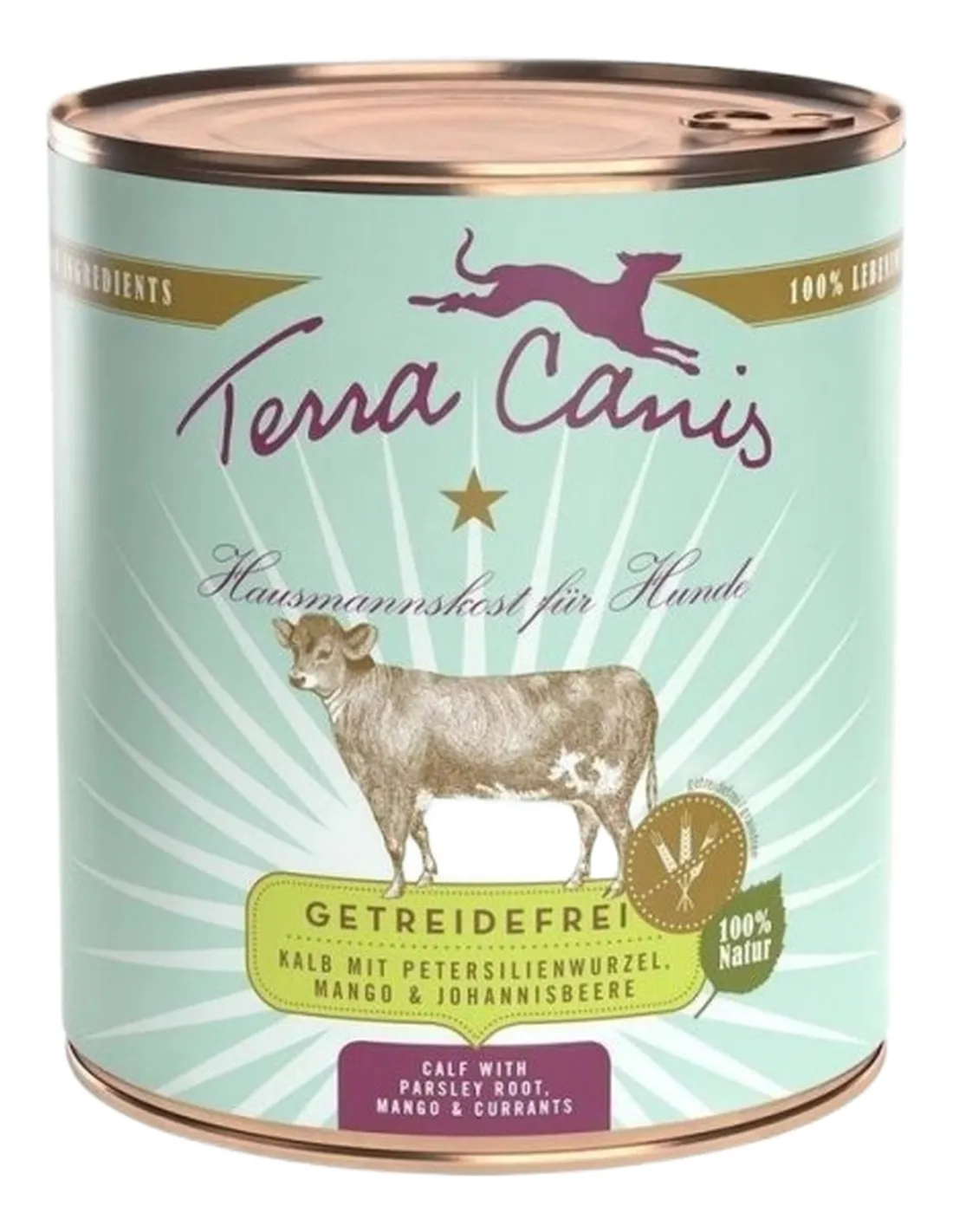 Terra canis grain free vitello con radice di prezzemolo, mango e ribes 800 gr   Terra canis grain free vitello con radice di prezzemolo, mango e ribes 800 gr