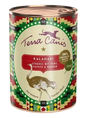 Terra Canis Menù Namibia Kalahari Struzzo con Yam Papaya e Baobab 400 gr  