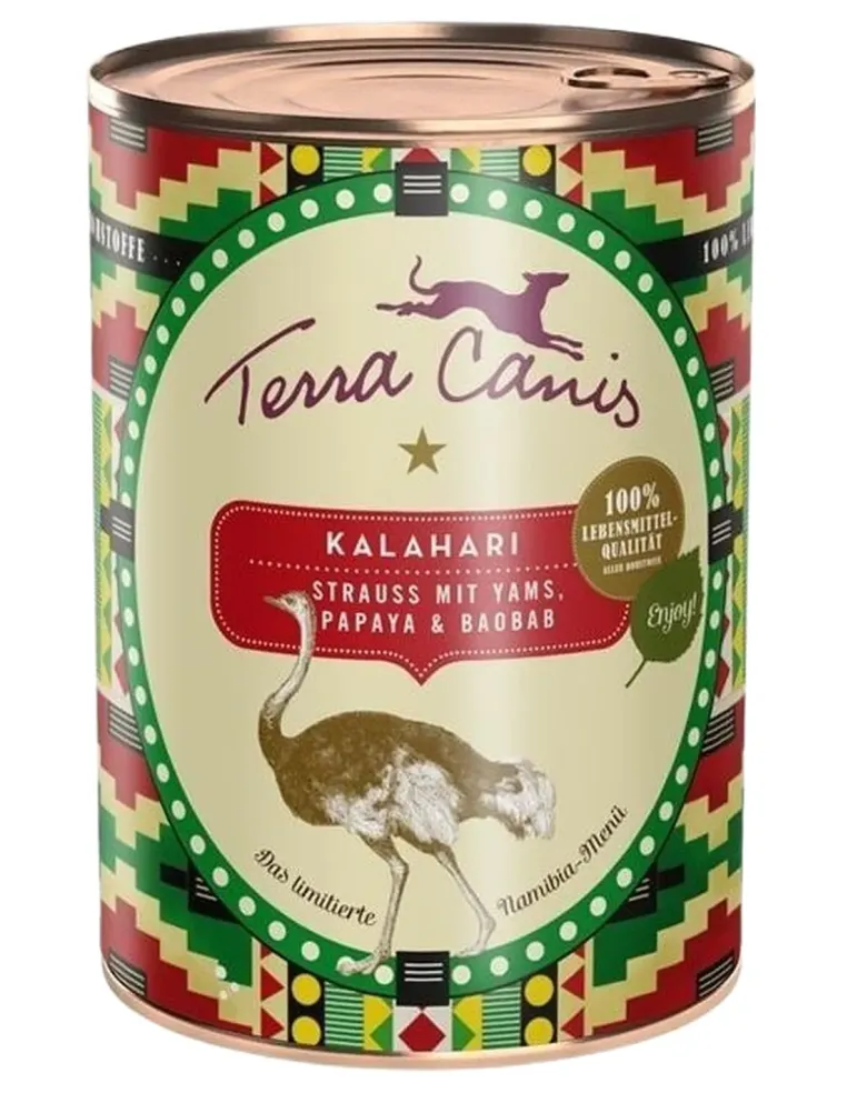 Terra Canis Menù Namibia Kalahari Struzzo con Yam Papaya e Baobab 400 gr  