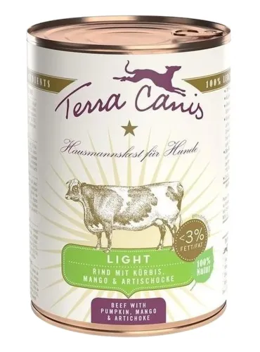 Terra canis light manzo con zucca, mango e carciofo 400 gr  