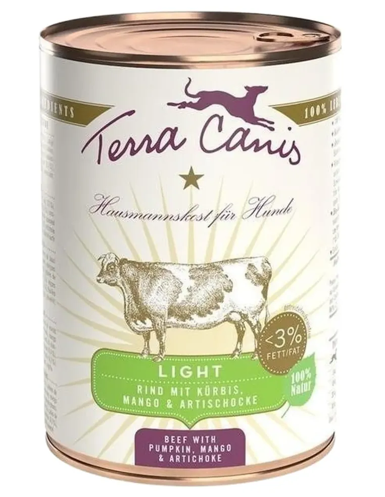 Terra canis light manzo con zucca, mango e carciofo 400 gr  