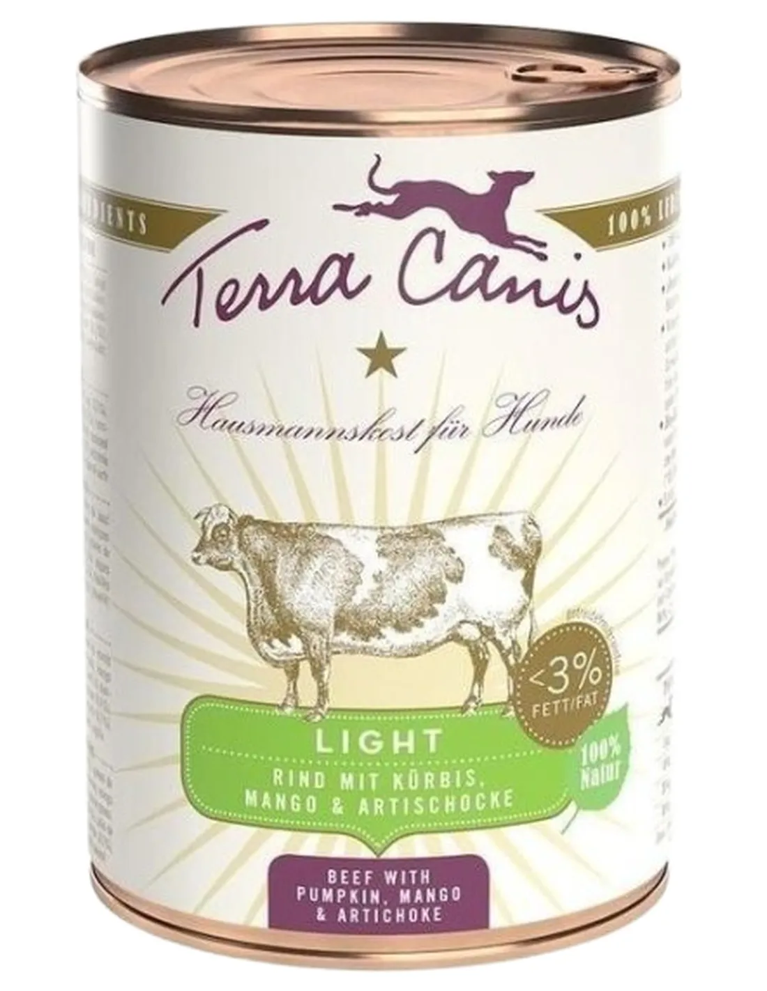Terra canis light manzo con zucca, mango e carciofo 400 gr   Terra canis light manzo con zucca, mango e carciofo 400 gr