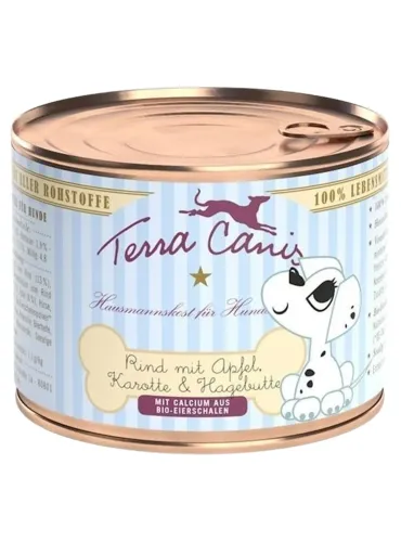 Terra canis puppy manzo con con mela, carote e rosa canina 200 gr
